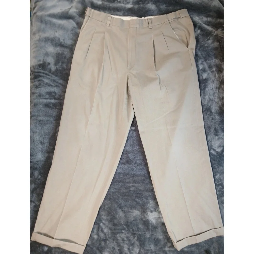 LL Bean Pants ‎ Comfort Waist Mens 36x29 Beige Lakewashed Stretch Khakis